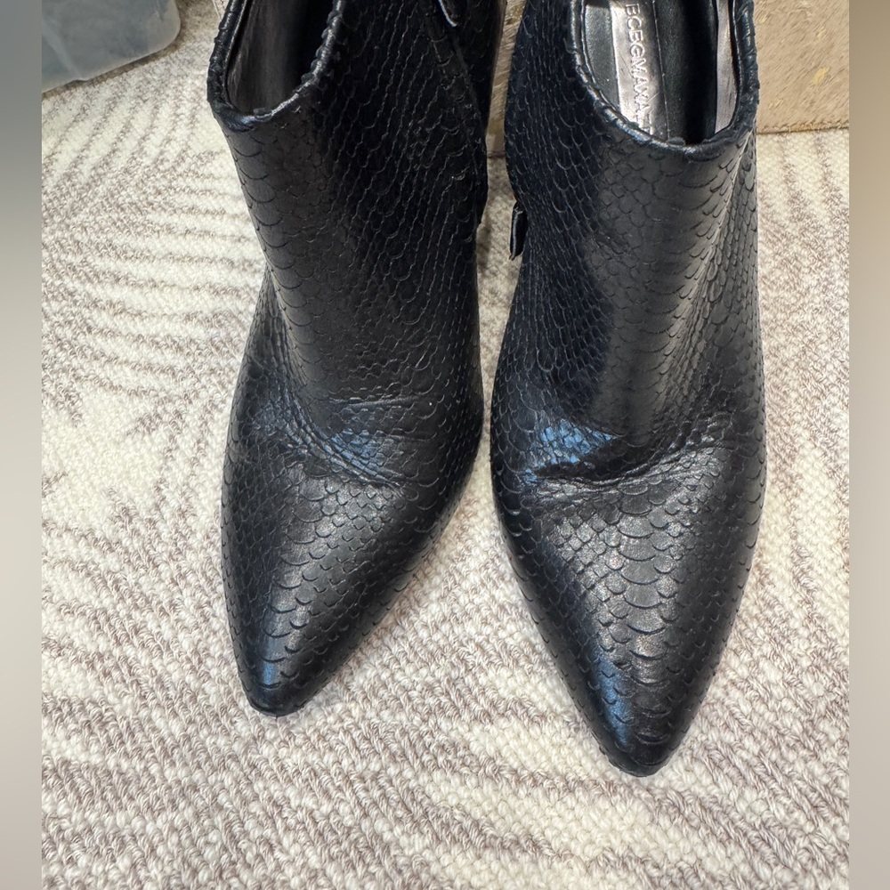 BCBGMaxAzria Black Textured Ankle Boots
